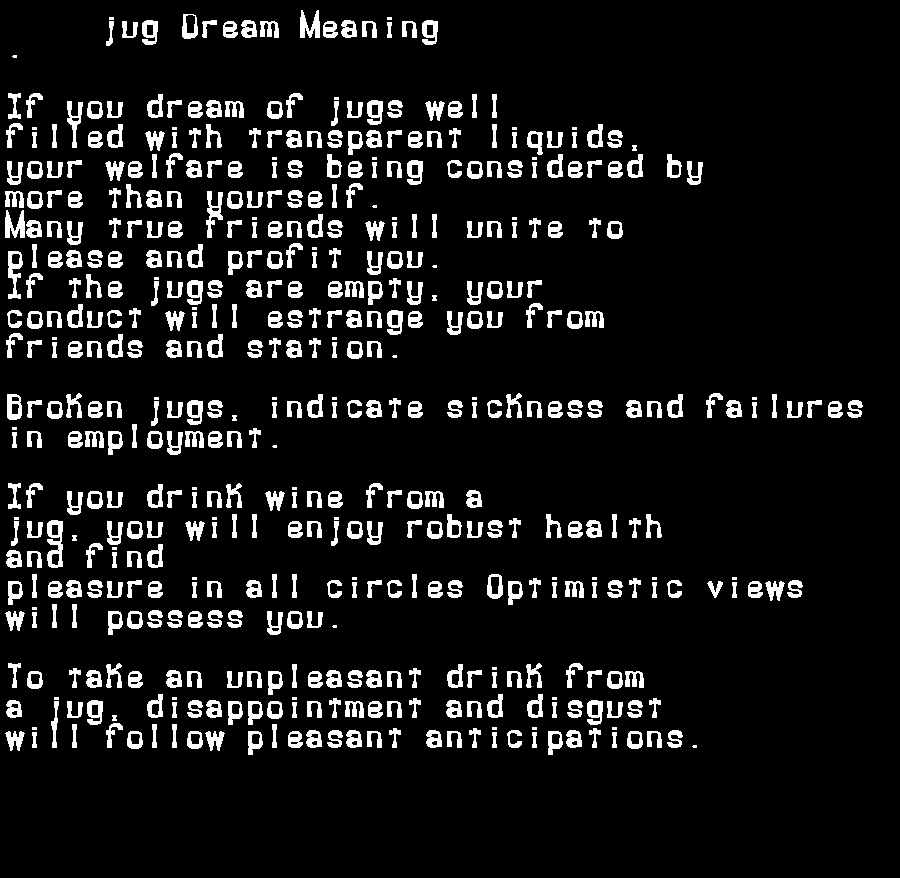 jug dream meaning