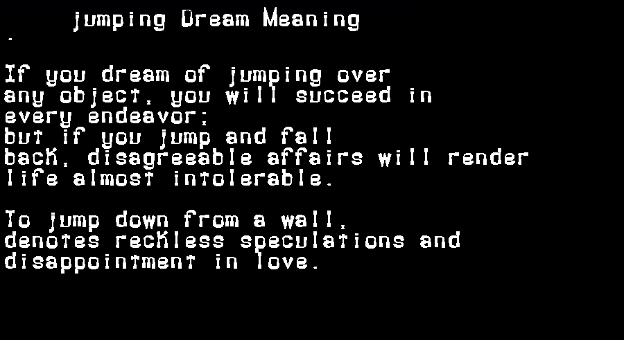 jumping dream meaning