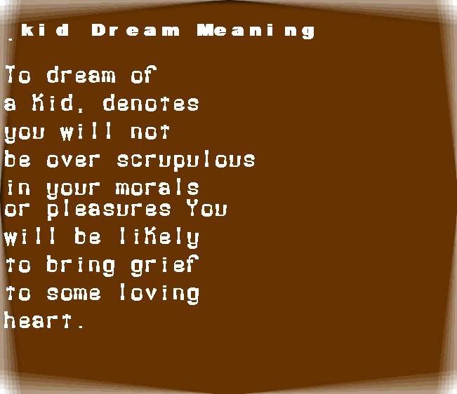 kid dream meaning