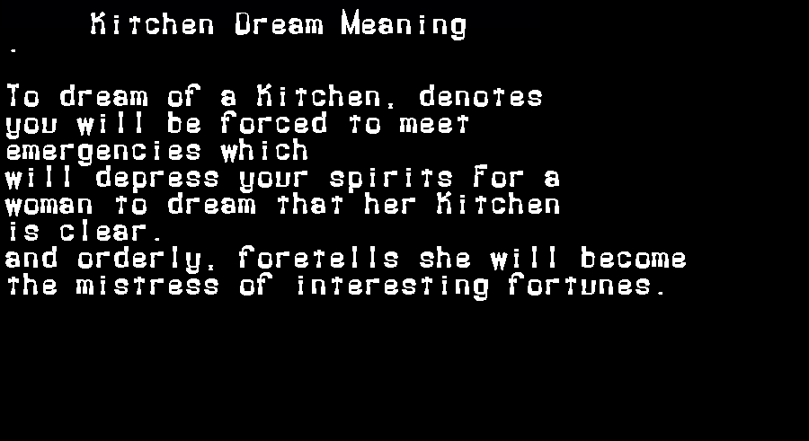 kitchen dream meaning