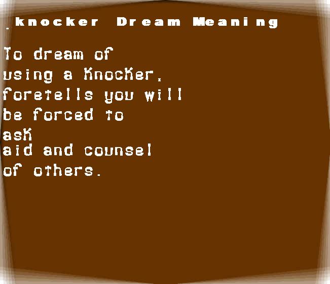 knocker dream meaning