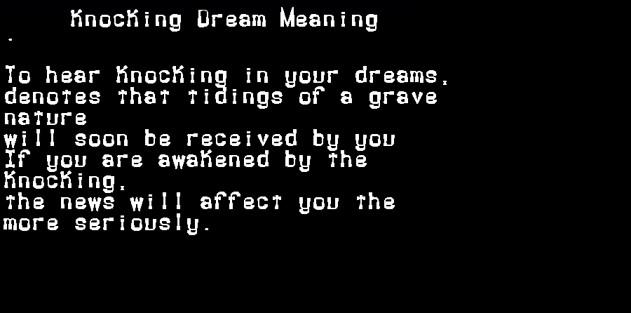 knocking dream meaning