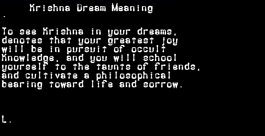 krishna dream meaning