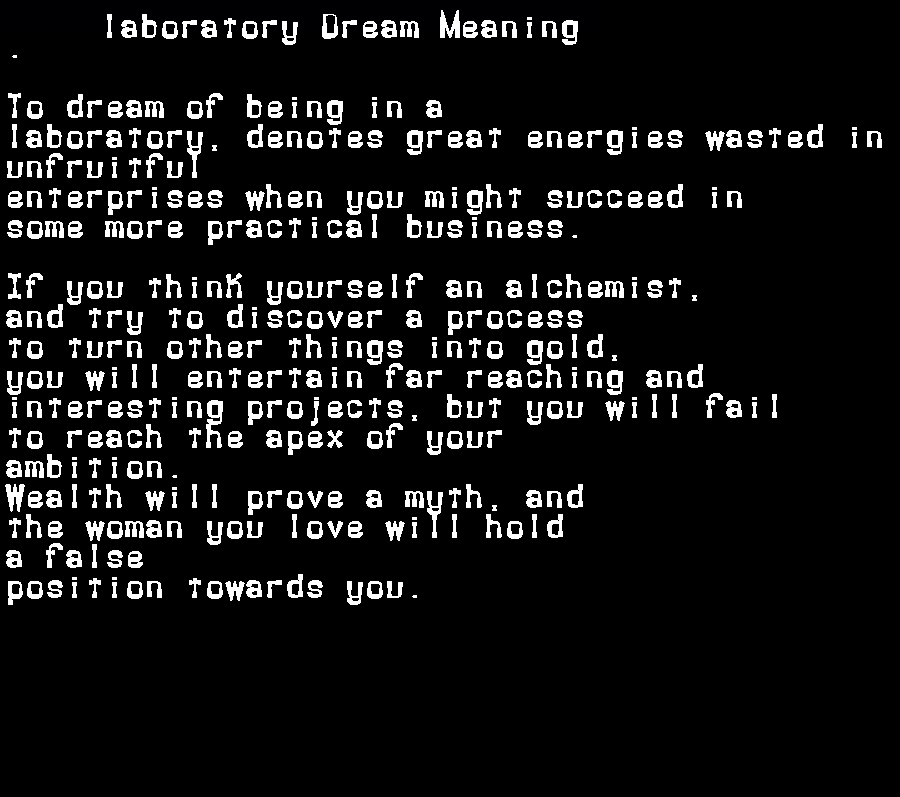laboratory dream meaning