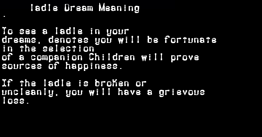ladle dream meaning