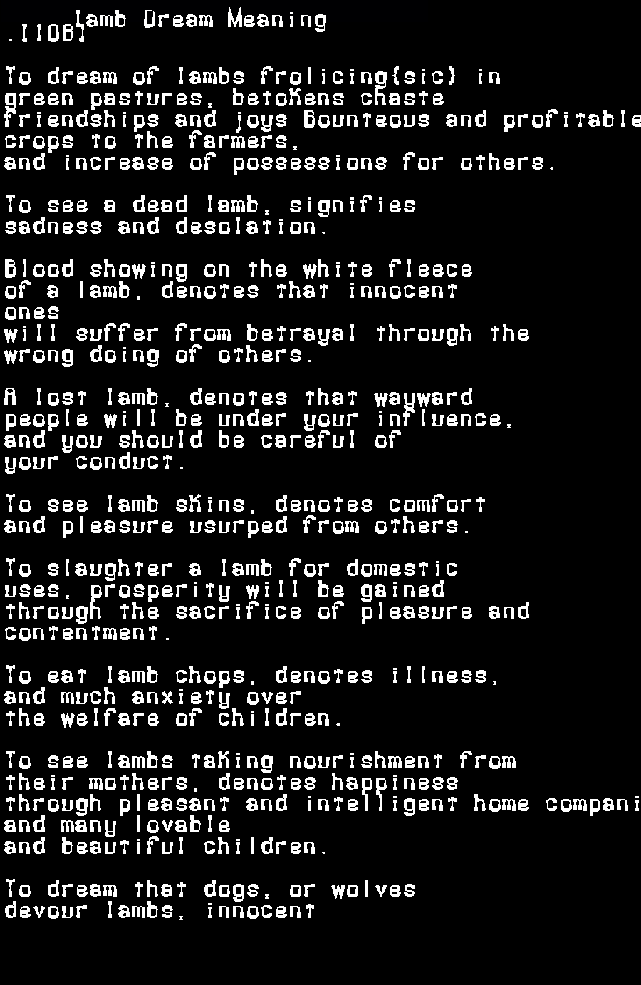 lamb dream meaning