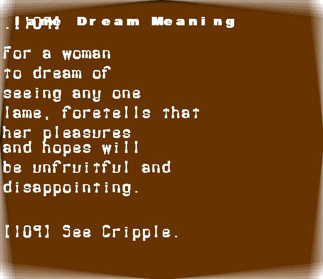lame dream meaning