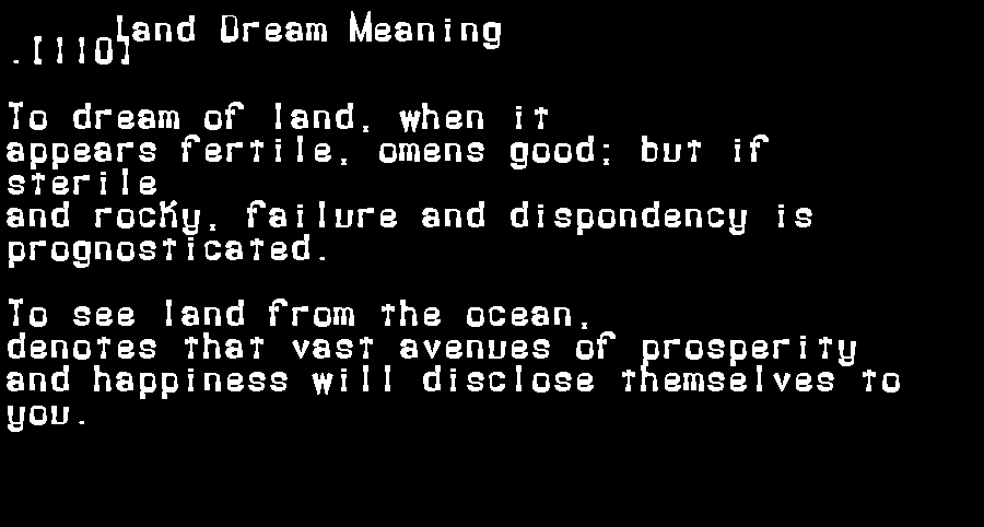 land dream meaning