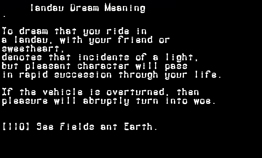 landau dream meaning