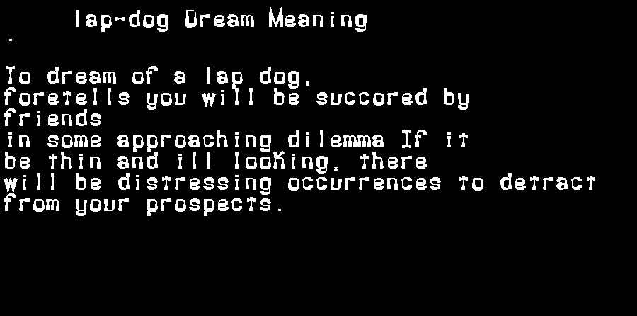 lap-dog dream meaning