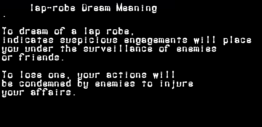 lap-robe dream meaning