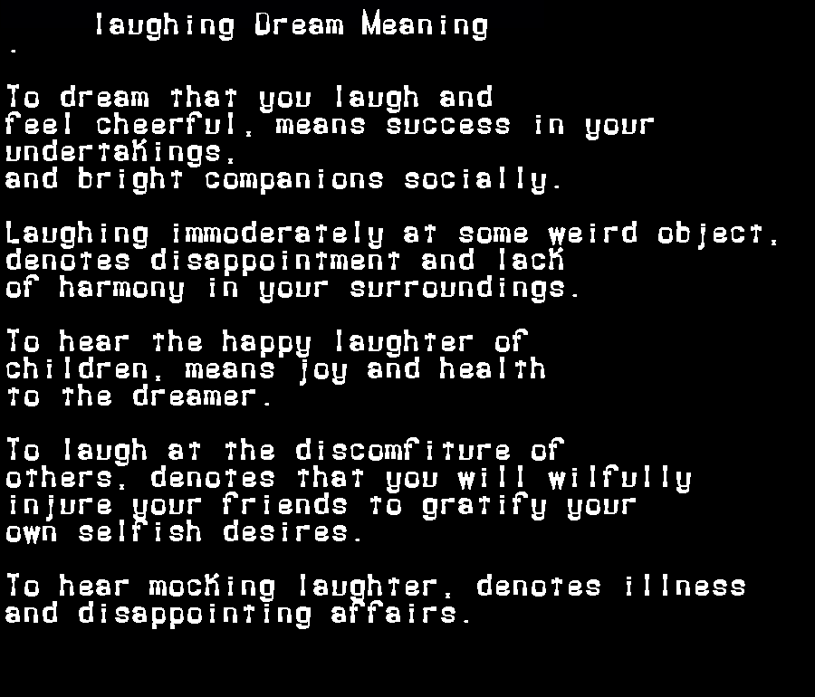 laughing dream meaning