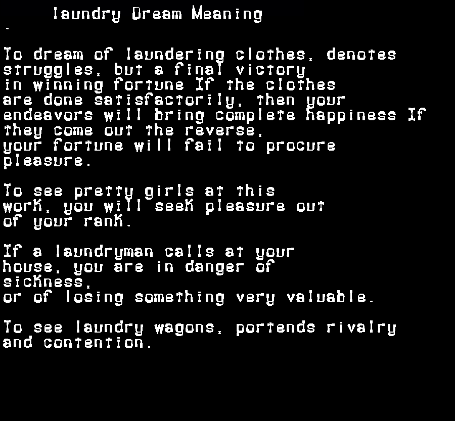 laundry dream meaning