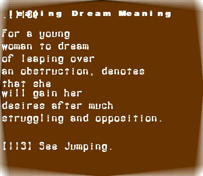 leaping dream meaning