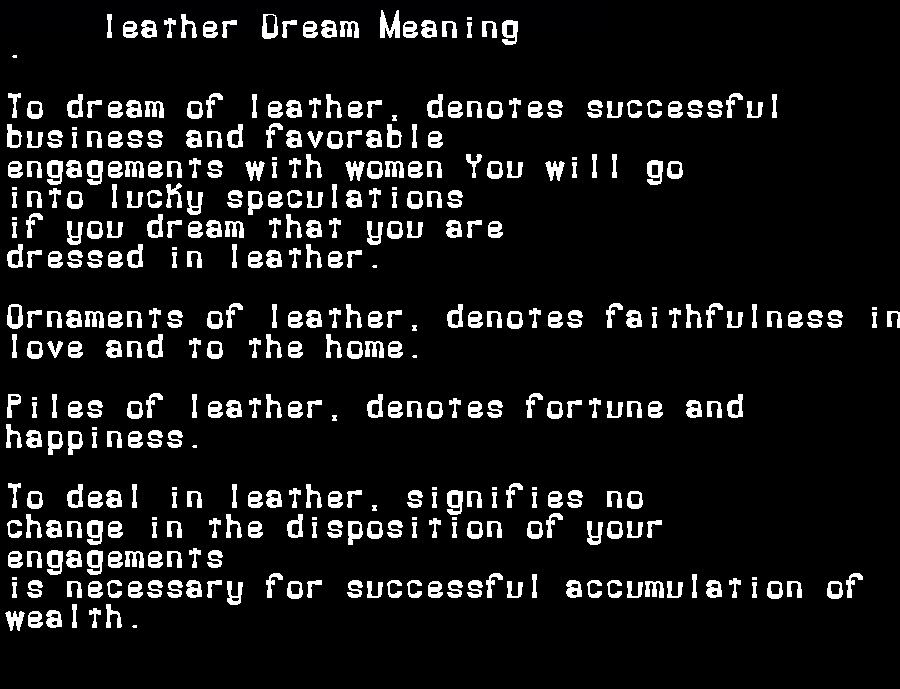 leather dream meaning