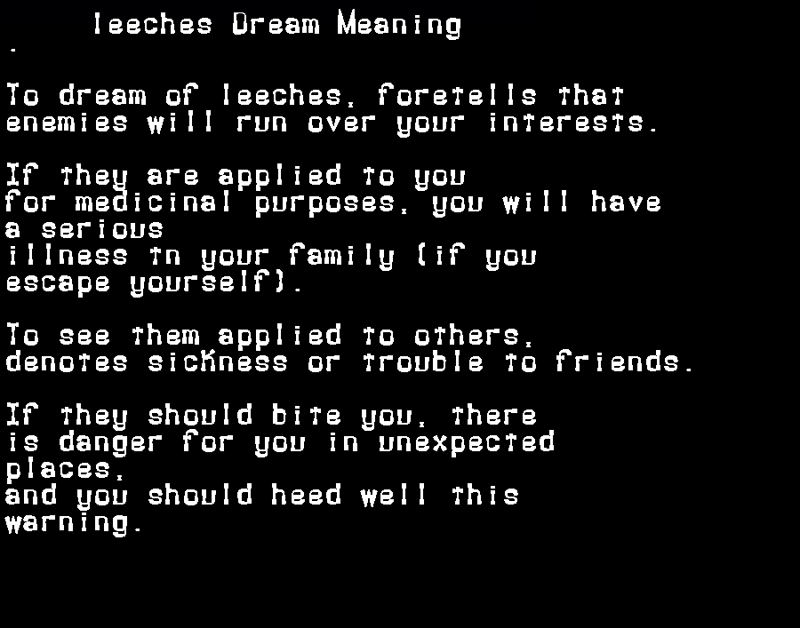 leeches dream meaning
