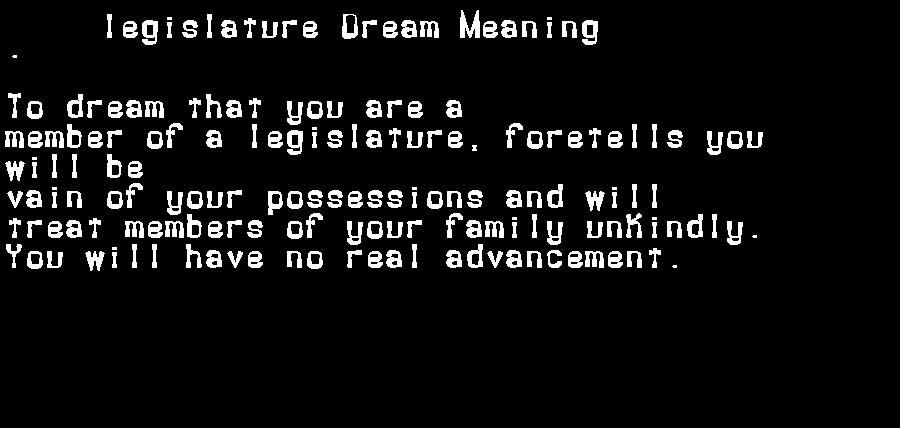 legislature dream meaning