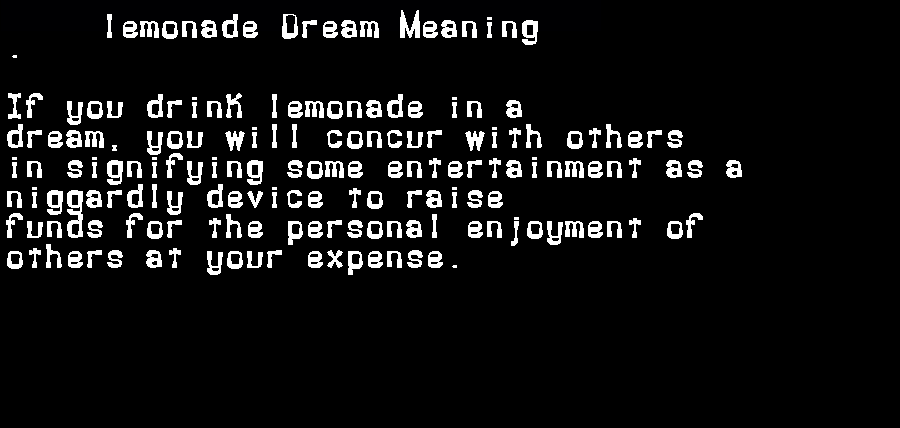 lemonade dream meaning