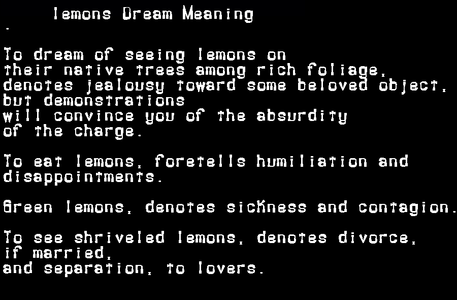 lemons dream meaning
