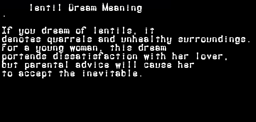 lentil dream meaning