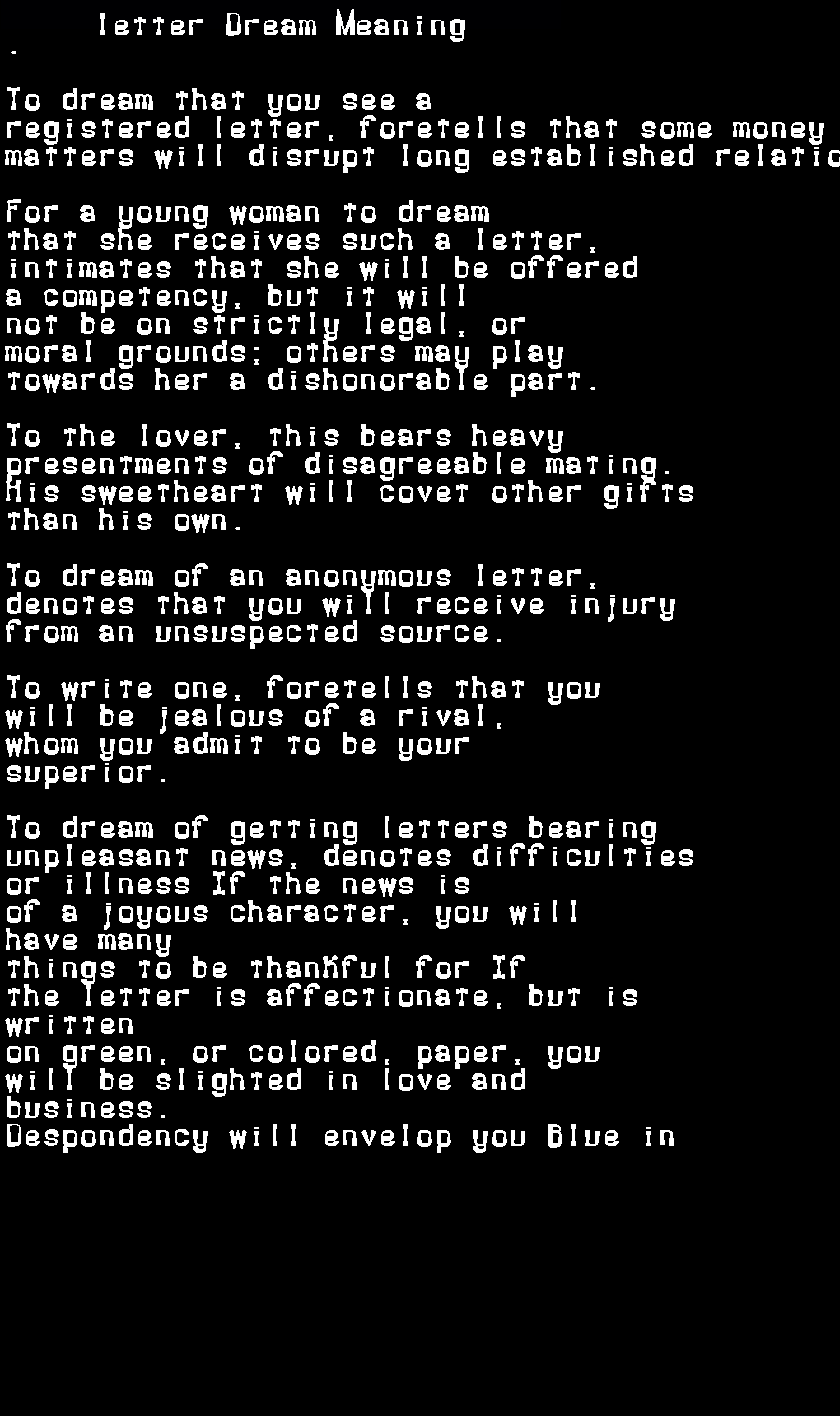 letter dream meaning