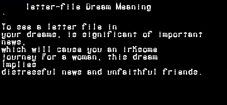 letter-file dream meaning