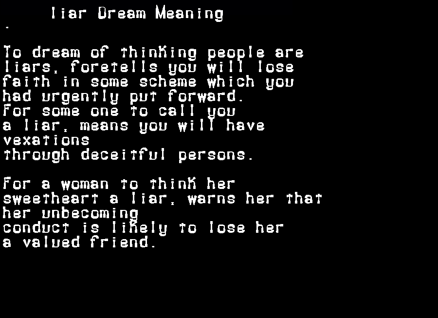 liar dream meaning