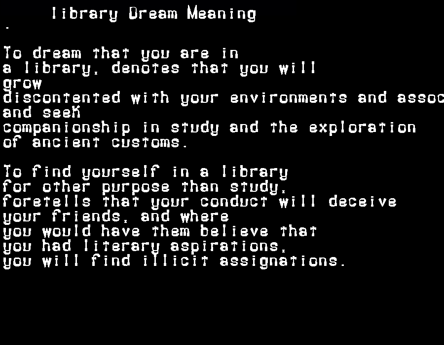 library dream meaning