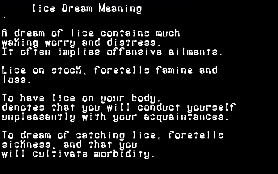lice dream meaning