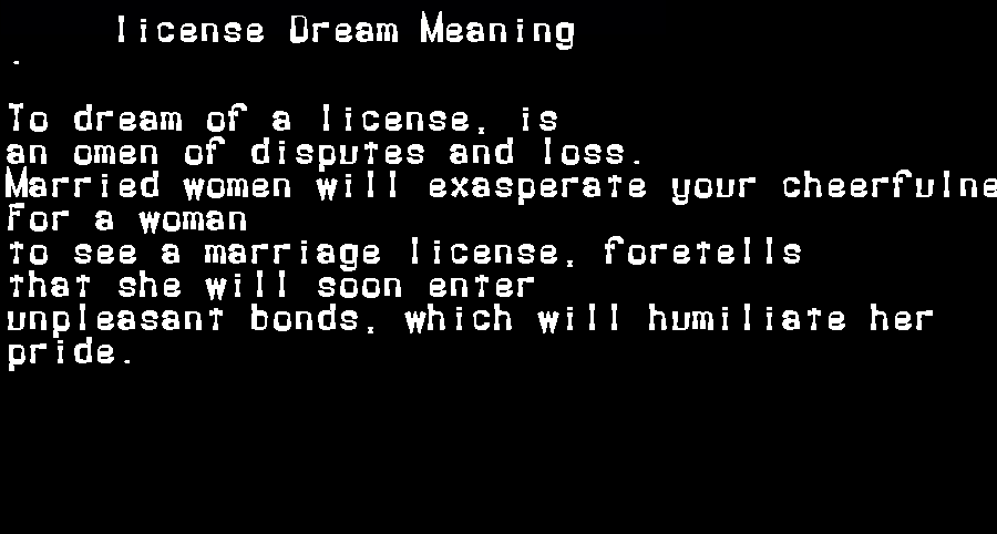 license dream meaning