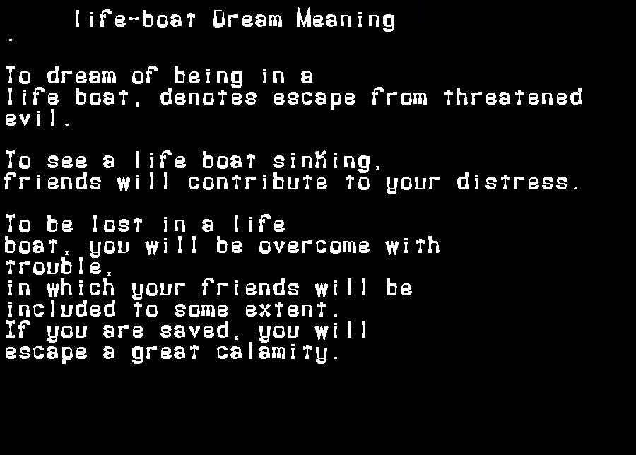 life-boat dream meaning