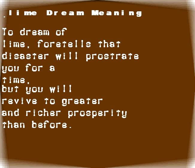 lime dream meaning