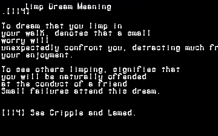 limp dream meaning