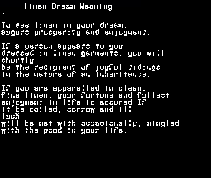 linen dream meaning