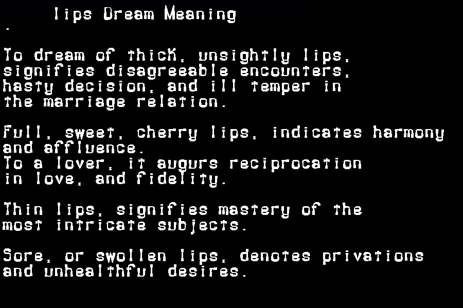 lips dream meaning