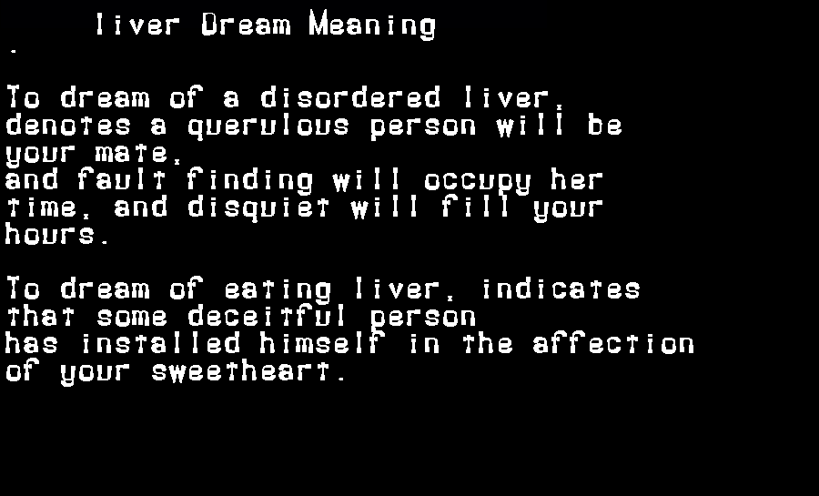 liver dream meaning