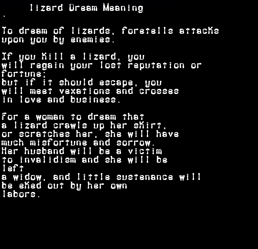 lizard dream meaning
