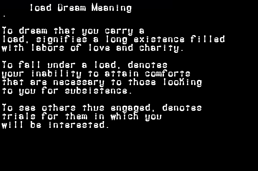 load dream meaning