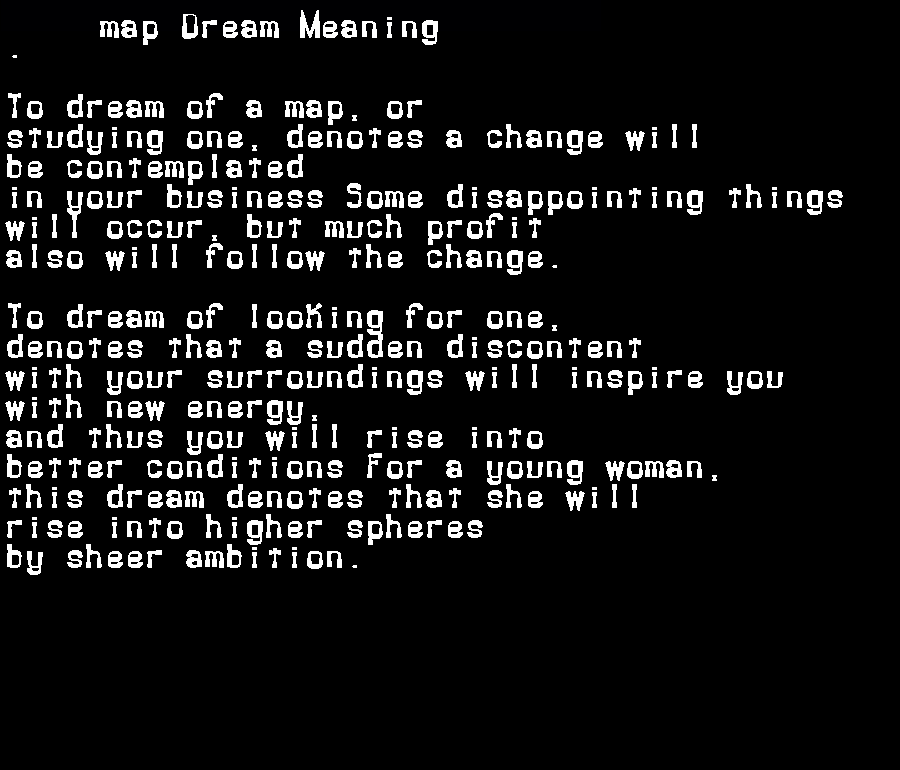 map dream meaning