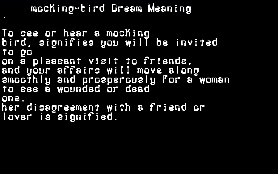 mocking-bird dream meaning