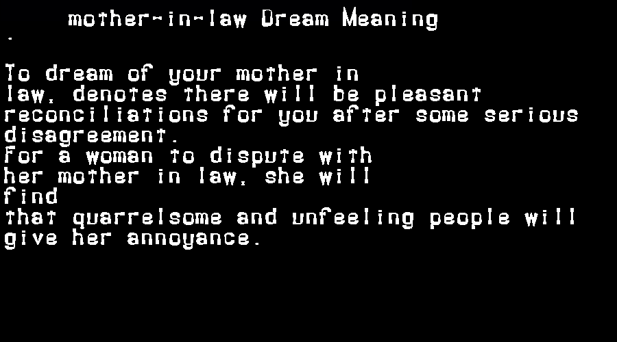 mother-in-law dream meaning