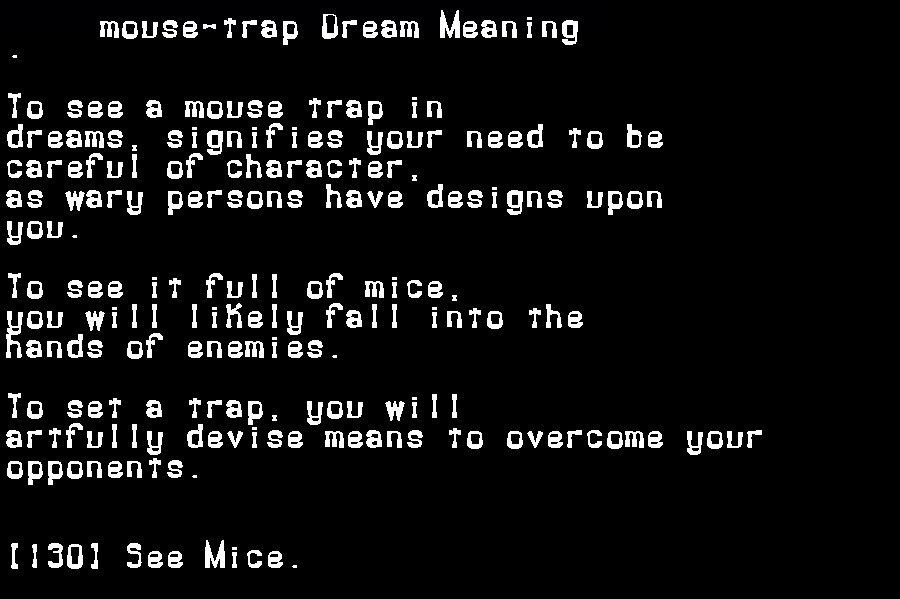 mouse-trap dream meaning