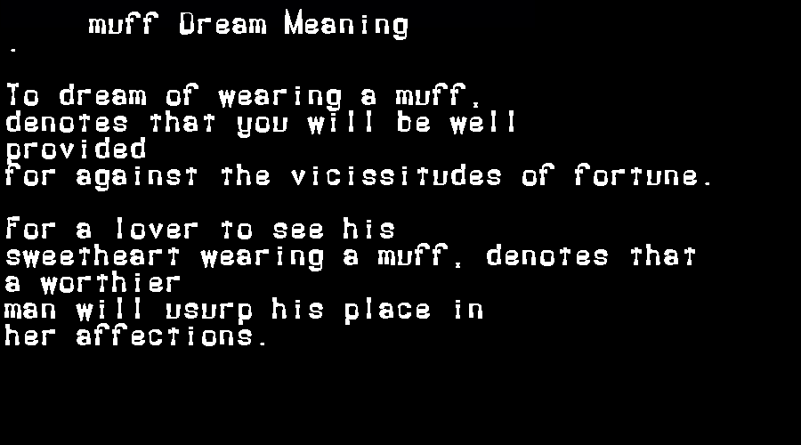 muff dream meaning