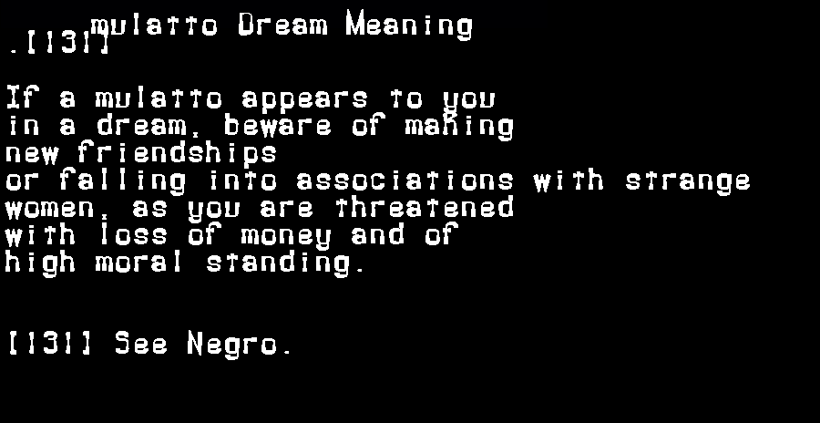 mulatto dream meaning