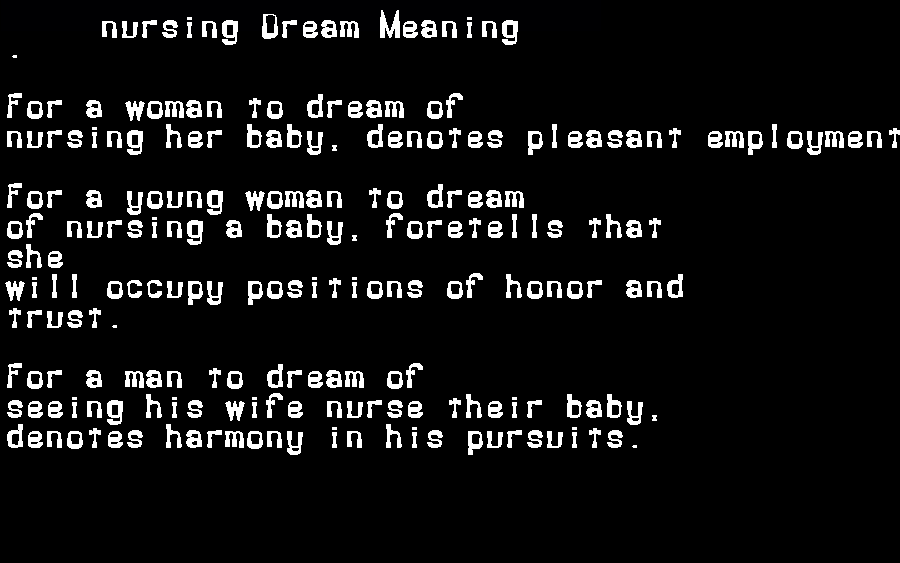 nursing dream meaning