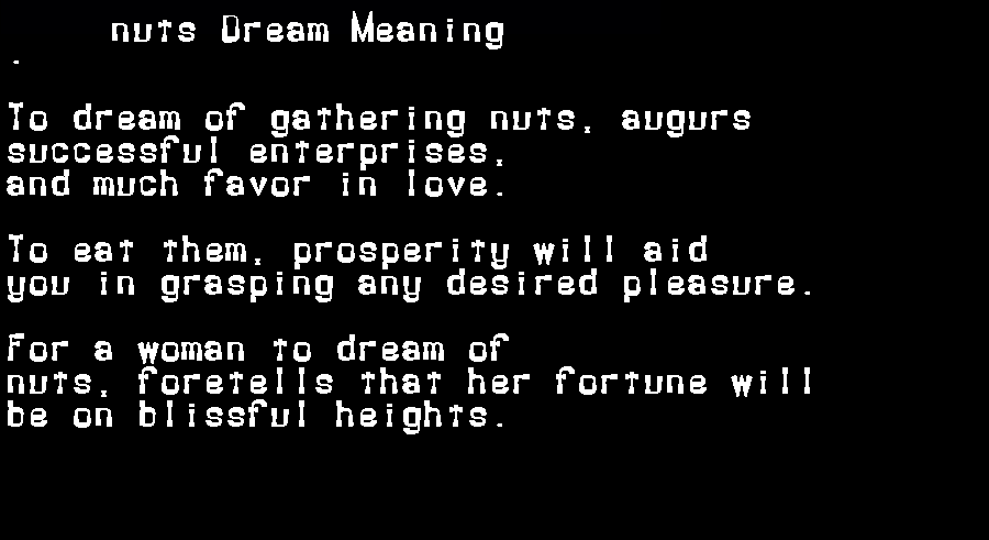 nuts dream meaning