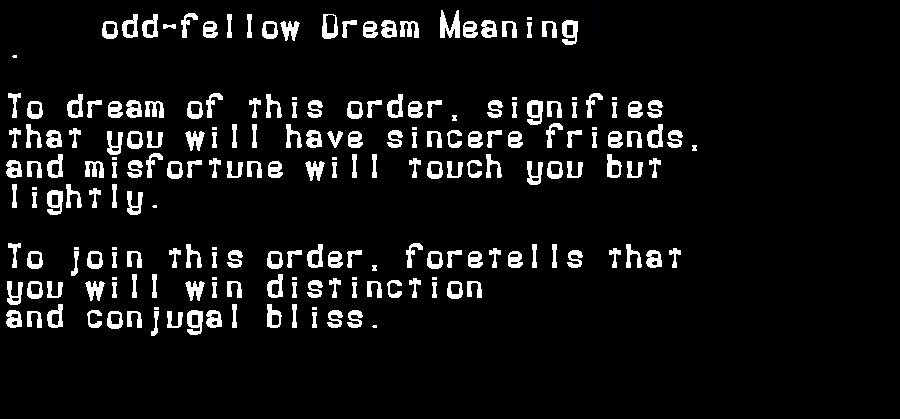 odd-fellow dream meaning