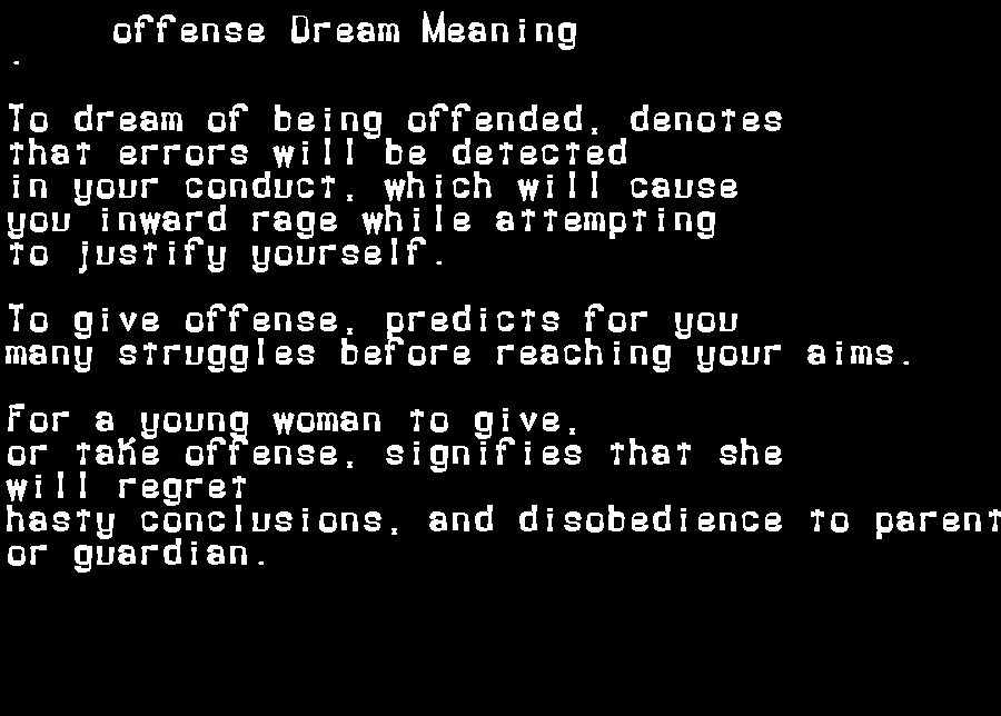 offense dream meaning