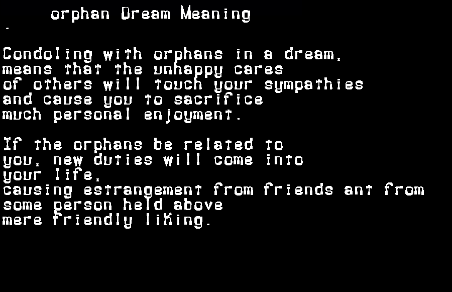 orphan dream meaning