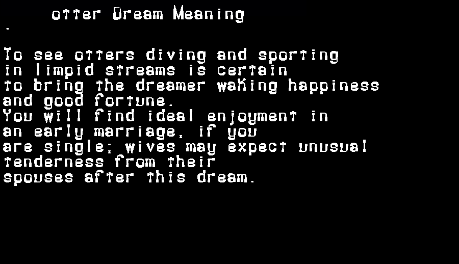 otter dream meaning